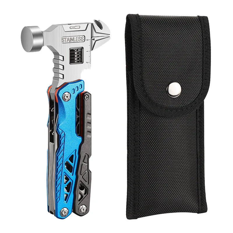 Multifunctional wrench hammer outdoor camping folding nail hammer pliers emergency car combination all-in-one tool hammer