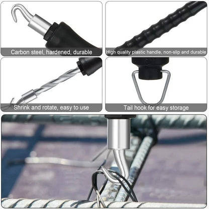 Semi-Automatic Rebar Tying Machine – Wire Knotting Pliers with Straight Pull Bar Binding Hook for Construction