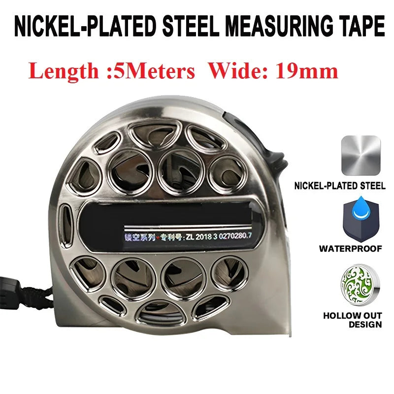 3/5/7.5M Metric Tape Measure Stainless Steel Anti-corrosion Retractable Metric Ruler Hollow Design Woodworking Measuring Tool
