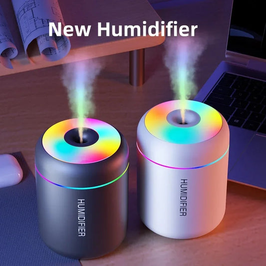 180ML Mini USB Air Humidifier – Electric Aroma Diffuser & Essential Oil Mist Maker with LED Lights for Car, Home, Bedroom