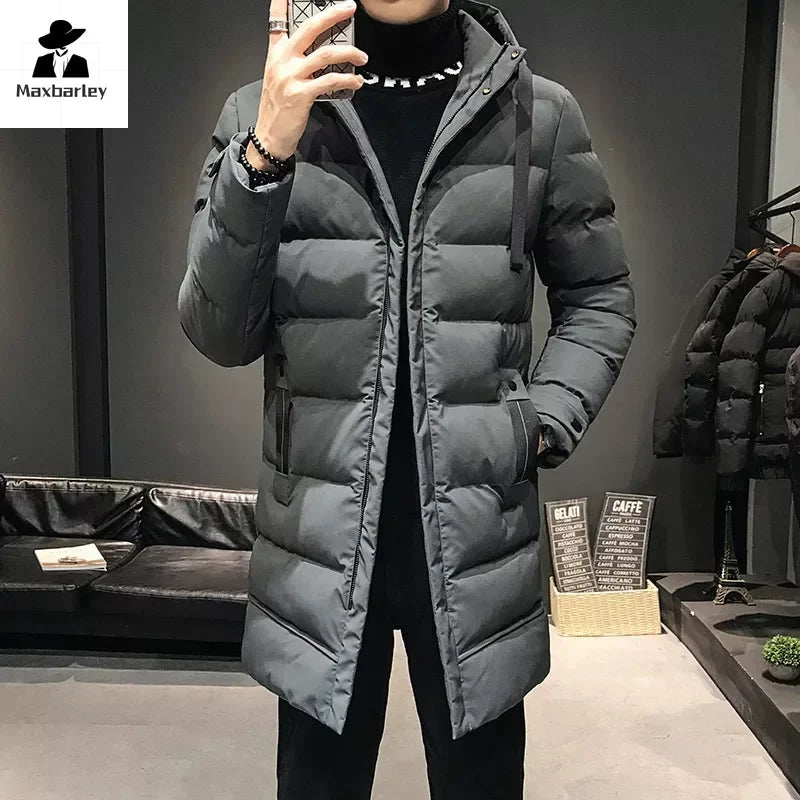 Men Long Down Jackets Winter Coats Chaquetas Hooded Casual Winter Parkas High Quality Male Green Warm Parkas Coats Size 8XL