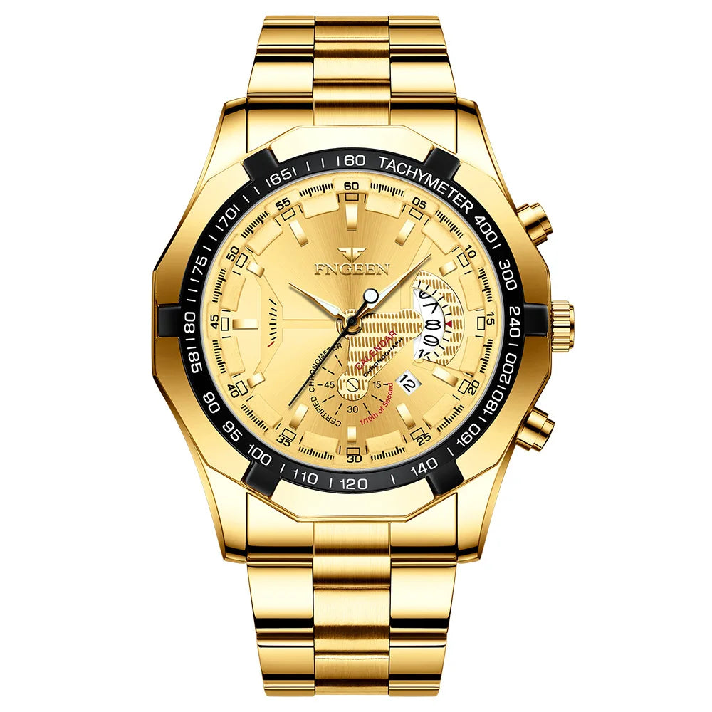 FNGEEN Men Quartz Watches Fashion Concept Decorative Dial Casual Military Sports Wristwatch Waterproof Date Luxury Men's Clock
