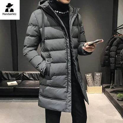 Men Long Down Jackets Winter Coats Chaquetas Hooded Casual Winter Parkas High Quality Male Green Warm Parkas Coats Size 8XL