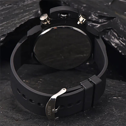 Men's Big Brand Sports Watch – Military Style Quartz Watch with Date, Rubber Band | Casual Gift for Boys & Students
