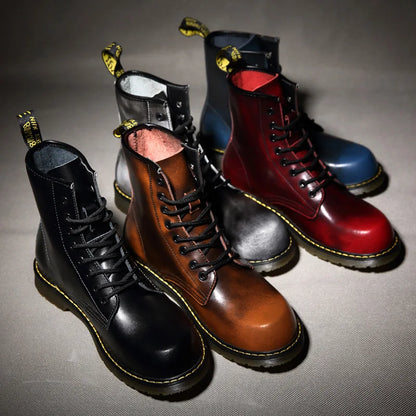 Genuine Leather Men's Boots – Luxury Dress, Rock, and Safety Sneakers