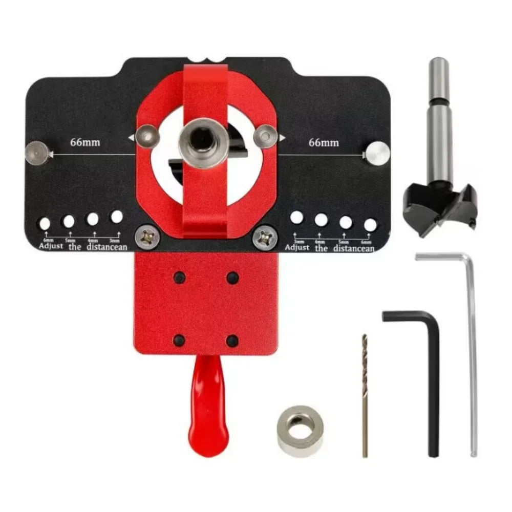35mm Hinge Boring Jig – Hole Drilling Guide Locator with Fixture for Cabinet & Door Installation