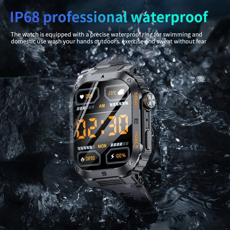 Exercise Modes Smart Watch Rugged And Durable Military Watches Waterproof HD Display Bluetooth Voice SmartWatch For XIAOMI