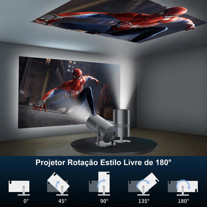 Salange P300 Mini Projector – Android 11, 720P & 1080P Support, WiFi & Bluetooth, Home Cinema Video Beamer