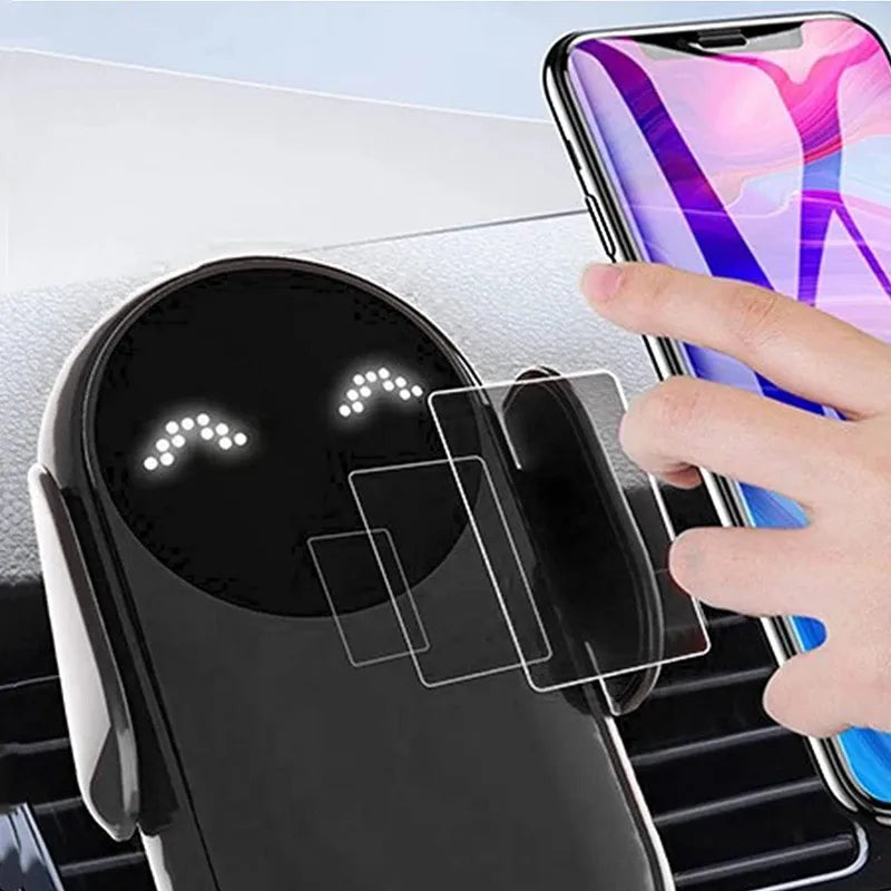 30W Wireless Car Charger & Phone Mount – Fast Charging, Intelligent Infrared Sensor, 360° Rotation