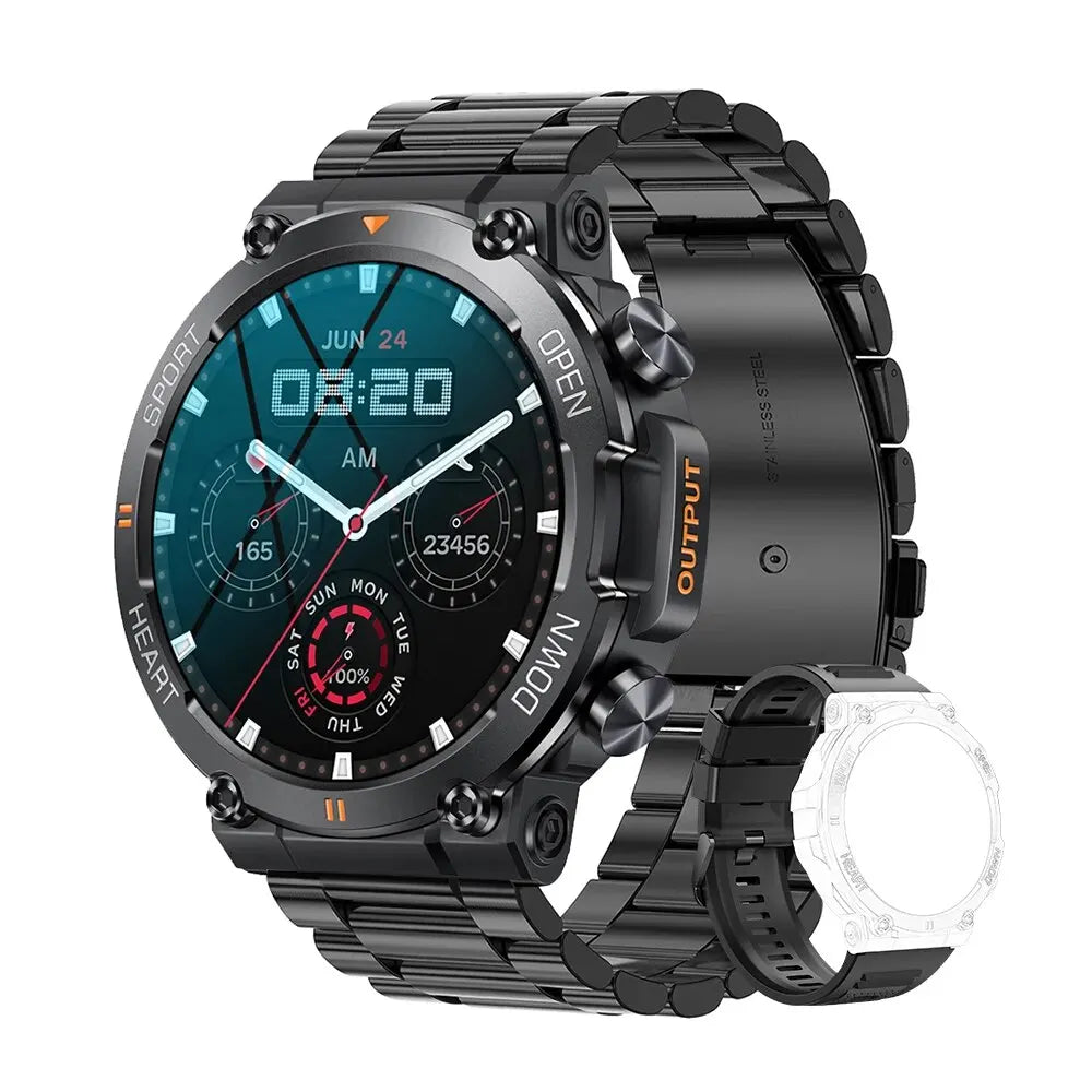 MD56 Smart Watch for Men – 1.39" HD Display, Bluetooth Calling, Fitness Tracker with Heart Rate Monitor, 400mAh, Android & iOS Compatible