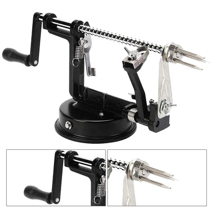 3 in 1 Hand-cranked Fruit Peeler Stainless Steel Potato Apple Peeling Machine with Suction Base for Household Kitchen Gadget