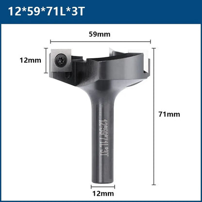 3-Flute Carbide CNC Surfacing Router Bit – 8mm/12mm Shank Wood Planer Face Mill Cutter