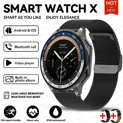 2024 New For HUAWEI IOS Watch X High-End Business Watch 32G Large Memory Album Smartwatch Men Sports Fitness Waterproof Bracelet