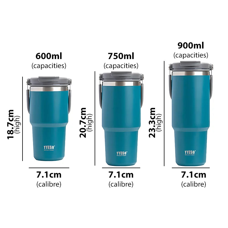 Tyeso Stainless Steel Thermos Bottle Coffee Cup Portable Insulation Cold And Hot Travel Fitness Mug Leakproof Vacuum Flask