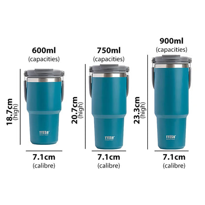 Tyeso Stainless Steel Thermos Bottle Coffee Cup Portable Insulation Cold And Hot Travel Fitness Mug Leakproof Vacuum Flask