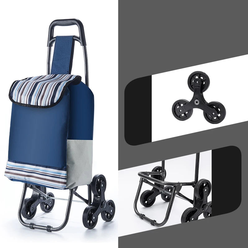 Light Grocery Shopping Trolley Household Climbing Stairs Folding Trailer Outdoor Travel Hand Pull Shopping Cart
