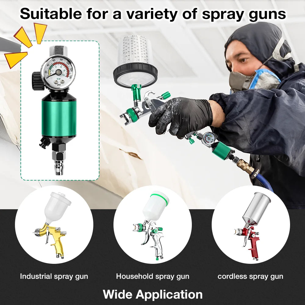 Spray Gun Pressure Valve, Pressure Regulator With Oil And Water Filter, Home Paint Spray Gun Pressure Gauge, Air Regulator Tools