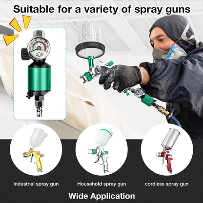 Spray Gun Pressure Valve, Pressure Regulator With Oil And Water Filter, Home Paint Spray Gun Pressure Gauge, Air Regulator Tools