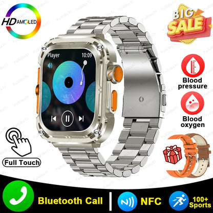 2024 New 2.1" Ultra HD NFC Bluetooth Call Smart Watch Men Compass GPS Track 460mAH Battery Waterproof Watches For Huawei Xiaomi