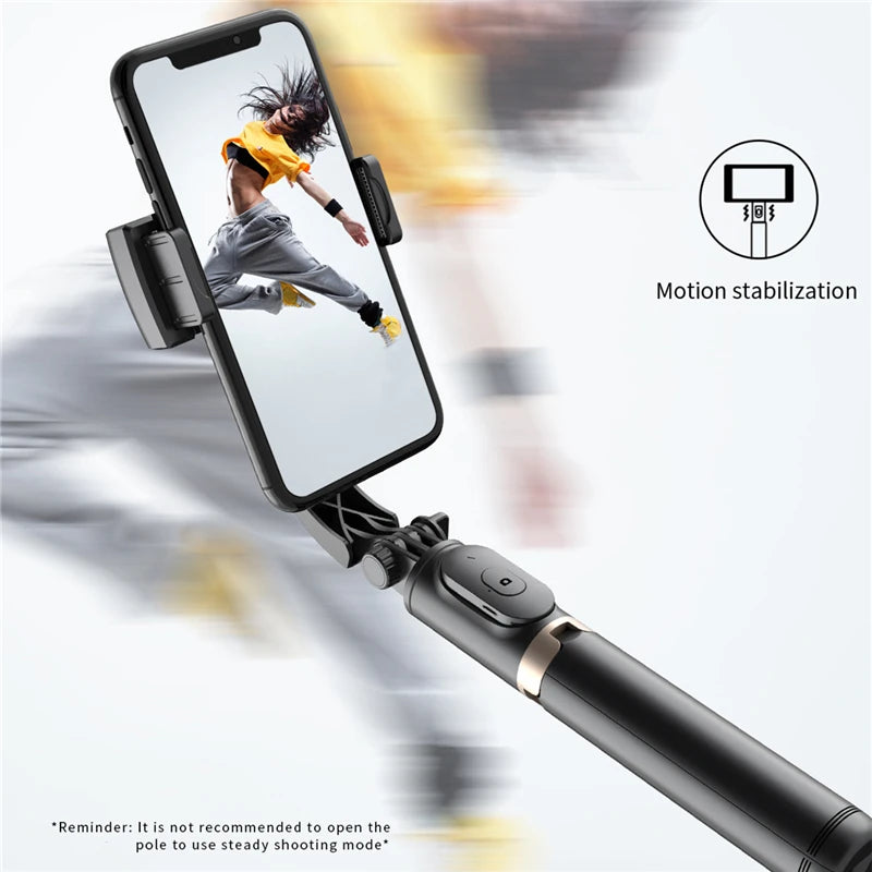 AI Video Stabilizer: Bluetooth Selfie Stick Tripod Gimbal for Smartphones – Live Vertical Shooting Bracket