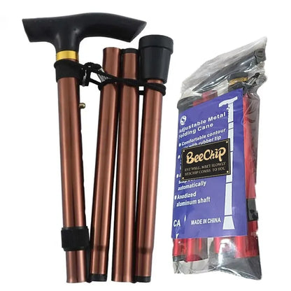 Adjustable Telescopic Folding Walking Stick – Non-Slip Aluminum Alloy Hiking Crutch for Elderly