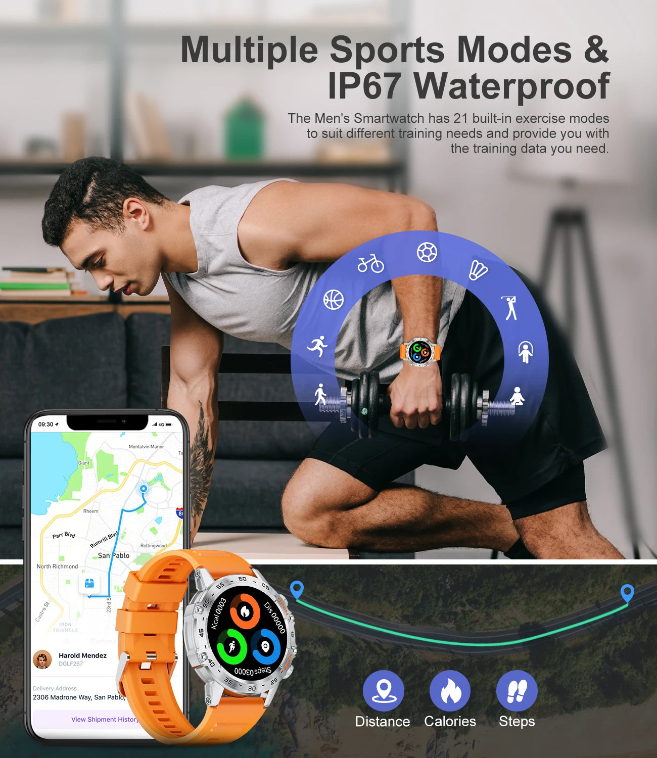 1.39" Bluetooth Call Smart Watch - Sport & Health Tracker for Android/iOS