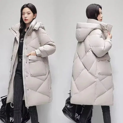 New Winter Women’s Hooded Parka - Thicken Warm Cotton-Padded Puffer Jacket - Casual Long Outerwear