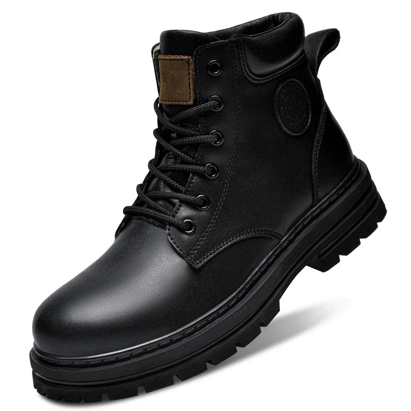 Big Size 49 50 51 Winter Black Leather Boots Men Women Couples Fashion Ankle Boot