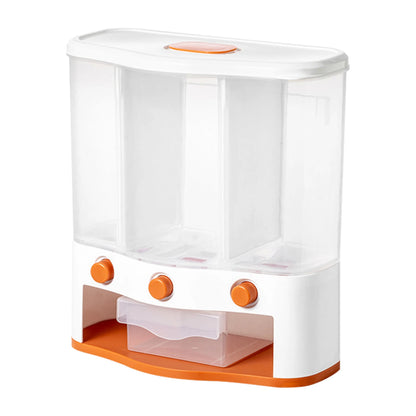Multifunctional Rotating Food Storage Box With Lid Moisture Insect Proof Grain Organizer Moisture Proof Separat Rice Bucket