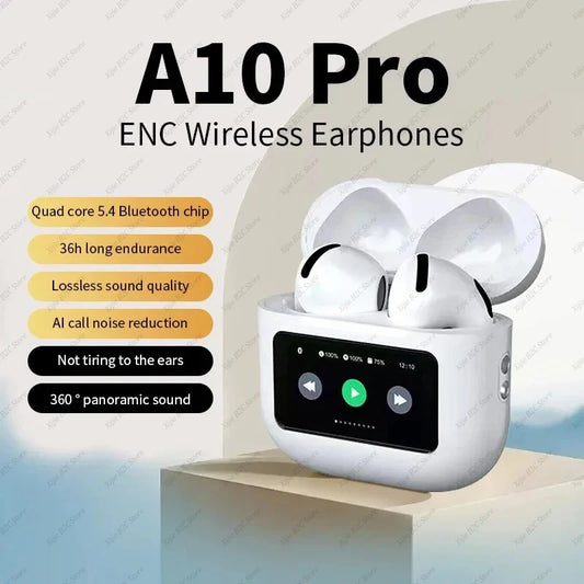 A10 Pro ANC Wireless Earphones – Bluetooth 5.3, Noise-Canceling, Waterproof Sports & Gaming Headset with Touch Controls