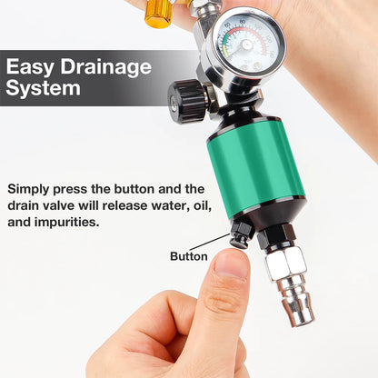 Spray Gun Pressure Valve, Pressure Regulator With Oil And Water Filter, Home Paint Spray Gun Pressure Gauge, Air Regulator Tools