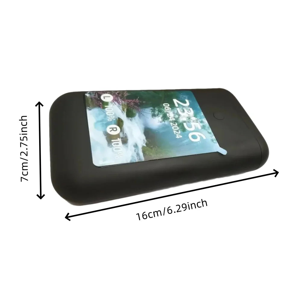 Multi-Function In-Ear Bluetooth Wireless Earphones – 2.8" Touch Screen Charging Case with Power Bank for Music & Gaming