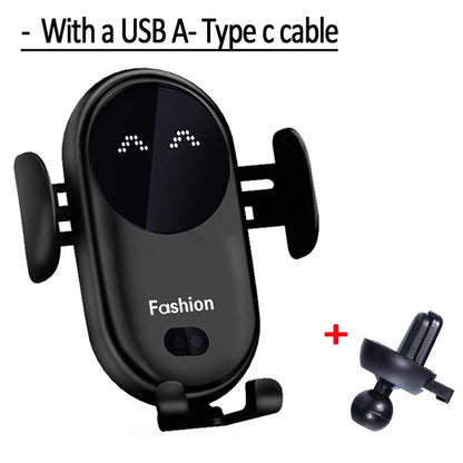 30W Wireless Car Charger & Phone Mount – Fast Charging, Intelligent Infrared Sensor, 360° Rotation