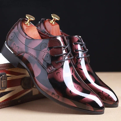 Luxury Floral Pattern Oxford Shoes for Men – Elegant Formal Footwear for Weddings & Office