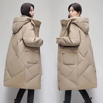 New Winter Women’s Hooded Parka - Thicken Warm Cotton-Padded Puffer Jacket - Casual Long Outerwear