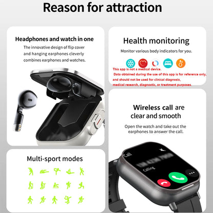 New GPS Smart Watch for Men - Built-in Earphones, Sport Fitness Tracker, Bluetooth Call & Weather Display for Xiaomi & Huawei