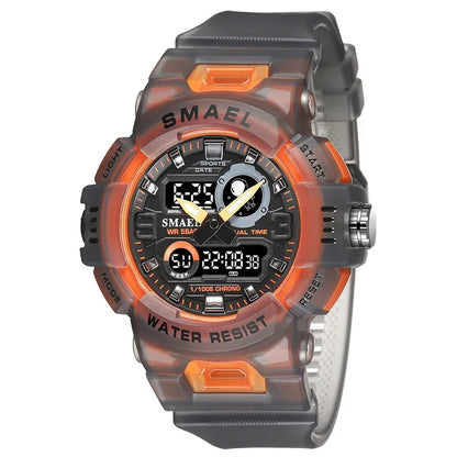 SMAEL8063 Digital Watch LED 50m Waterproof Military Wristwatch Male Clocks Mens Watches  Stopwatches Alarm Clock Sport Watches