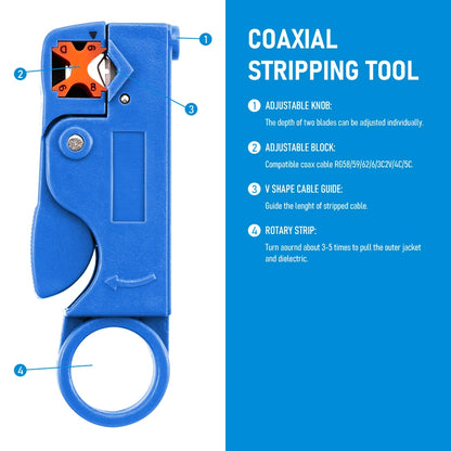 Insulated Wire Stripping Pliers – Stainless Steel Cable Stripper with Hex Wrench Accessory