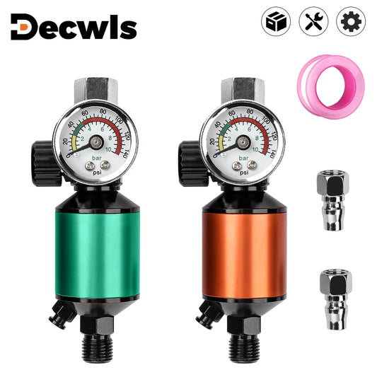 Spray Gun Pressure Valve, Pressure Regulator With Oil And Water Filter, Home Paint Spray Gun Pressure Gauge, Air Regulator Tools