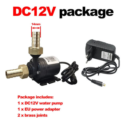 Ultra Quiet DC 12V/24V Brushless Submersible Water Pump for Aquarium, Pond, Fountain, Fish Tank