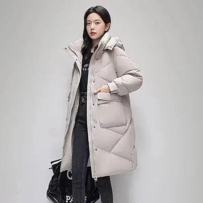 New Winter Women’s Hooded Parka - Thicken Warm Cotton-Padded Puffer Jacket - Casual Long Outerwear