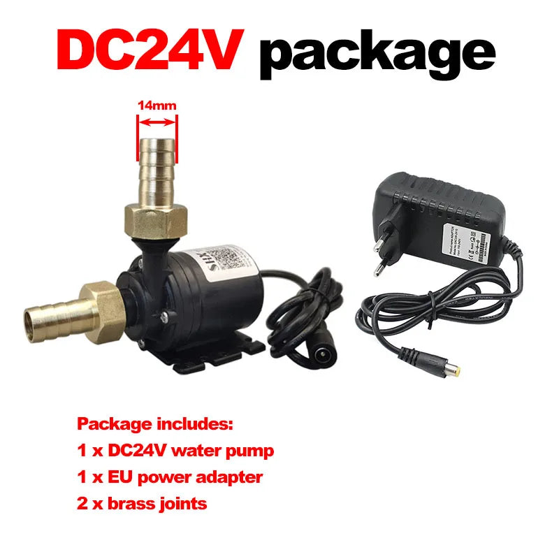 Ultra Quiet DC 12V/24V Brushless Submersible Water Pump for Aquarium, Pond, Fountain, Fish Tank