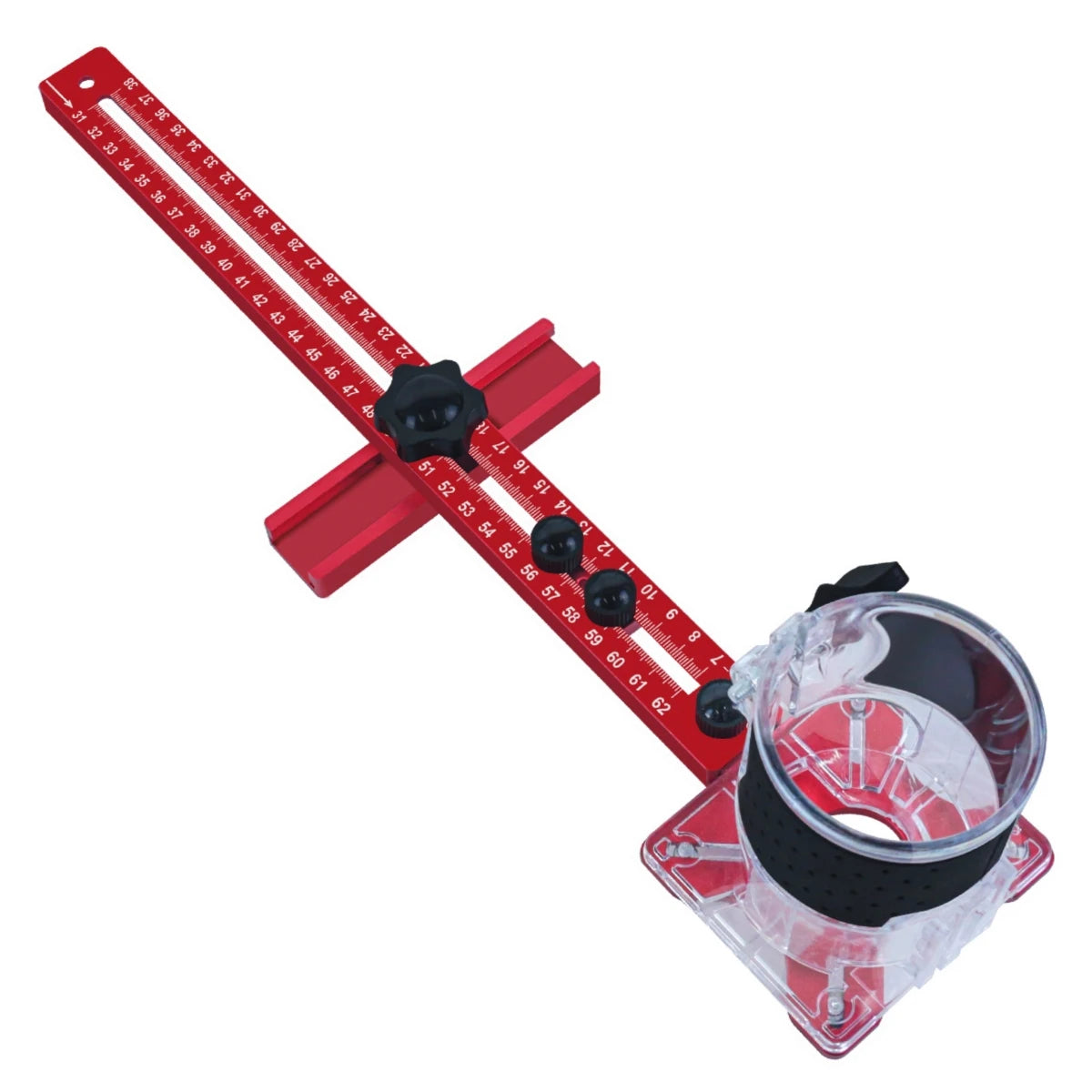 Extended 3 in 1 Router Milling Groove Bracket,9-61cm Radius Router Circle Cutting Jig,Aluminum Cabinet Hardware Jig for Woodwork