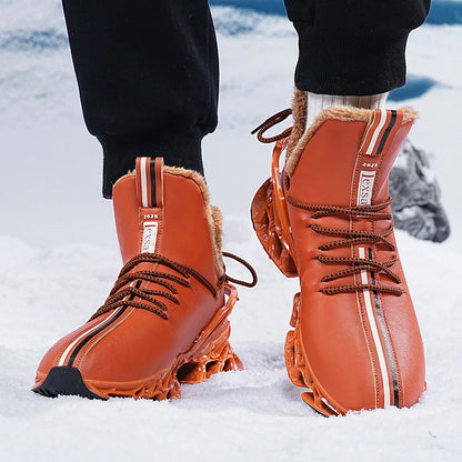 Men's 2024 Winter Boots, Waterproof Non-Slip Plush Slippers, Warm Sneakers, Winter Tennis Shoes for Men