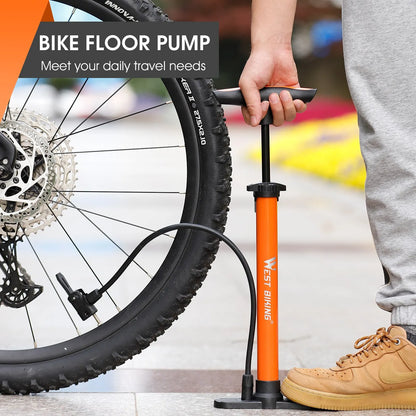 WEST BIKING 160PSI High-Pressure Bicycle Floor Pump – Schrader & Presta Valve for Bike, Ball, Motorcycle, Car Tires