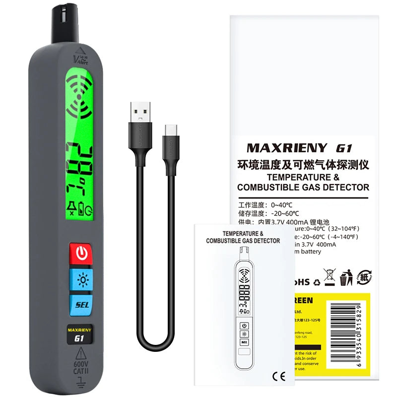 G1 Gas Leak Detector – Portable Natural Gas & Methane Alarm with LCD Display