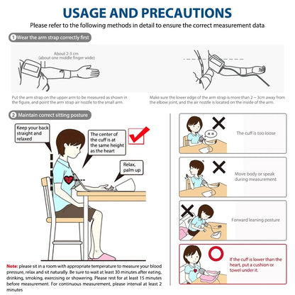 Automatic Arm Blood Pressure Monitor – Digital Tonometer, Portable Medical BP & Heart Rate Monitor Equipment          Ask ChatGPT