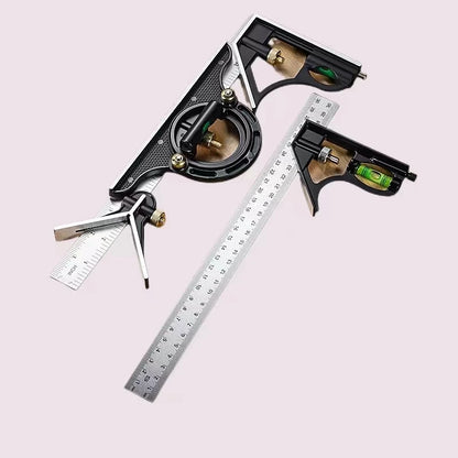 Multifunctional Adjustable Ruler & Protractor – Right Angle Movable Measuring Tool