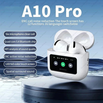 A10 Pro ANC Wireless Earphones – Bluetooth 5.3, Noise-Canceling, Waterproof Sports & Gaming Headset with Touch Controls