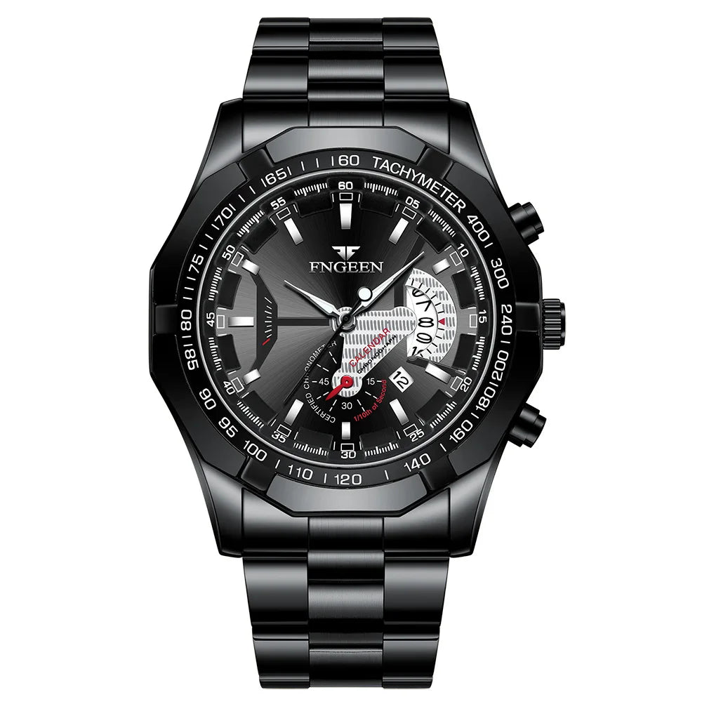 FNGEEN Men Quartz Watches Fashion Concept Decorative Dial Casual Military Sports Wristwatch Waterproof Date Luxury Men's Clock